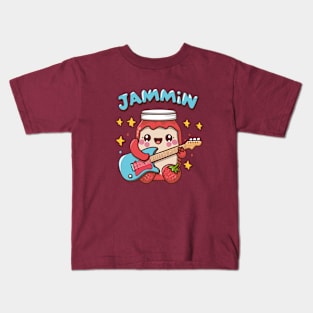 kawaii cute Strawberry jammin Kids T-Shirt